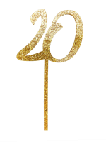 Cake-Topper 20 Glitzergold