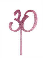 Cake Topper 30 Glitzer Pink