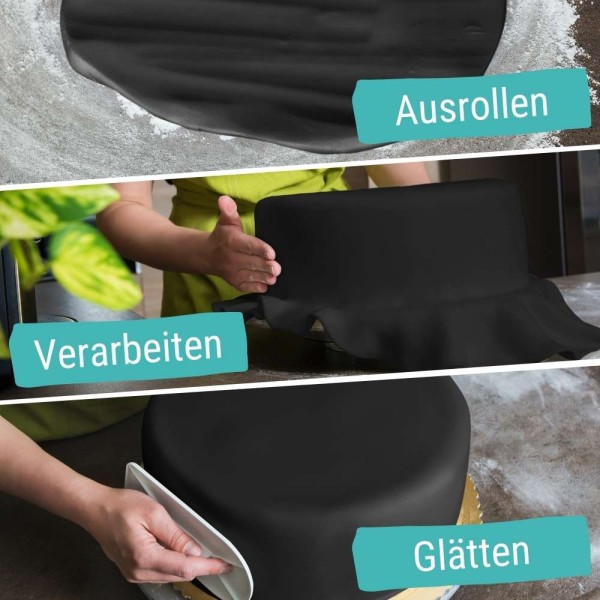 Farbiger Fondant schwarz 250g