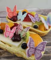 Zuckerschmetterlinge Pastell auf Gebäck
