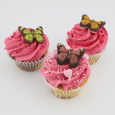  muffins with chocolate aufleger  Muffins mit schmetterling Schokoladenaufleger