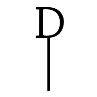 Cake-Topper "D" Straight dünn, schwarz