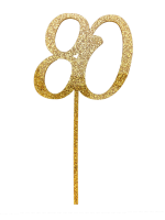 Cake-Topper 80 Glitzergold