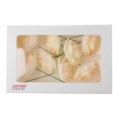 Samtrose Weiß, Rosa mit Draht