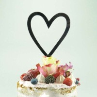 Cake-Topper "Herz" Schwarz