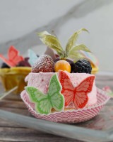 Zuckerschmetterlinge Pastell auf Gebäck
