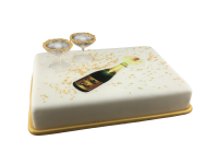 Tortendekoration Sektflasche