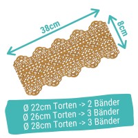 Sweet lace-pearl gold "Spitzenrand" essbare Spitze - fertig zum Gebrauch 38x7,5cm