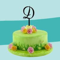 Cake-Topper lettering schwarz D auf Torte