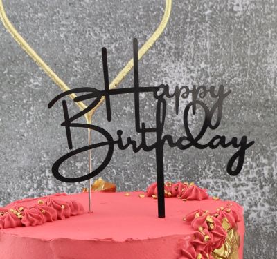 scköne cake topper mit text Happy Birthday