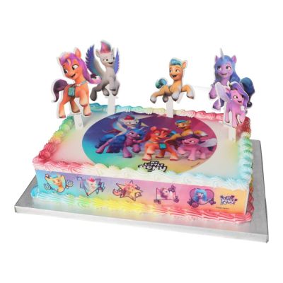 My little Pony Set aus: 5 Figuren / Pappe 1x20cm Zuckeraufleger,4xTortenbänder Zucker 28x4cm