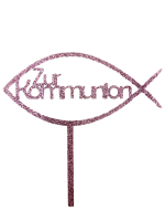 Cake-Topper Kommunion Glitzerrosa