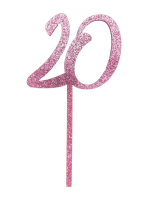 Cake-Topper 20 Glitzerrosa