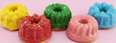 Bunte Candy button törtchen