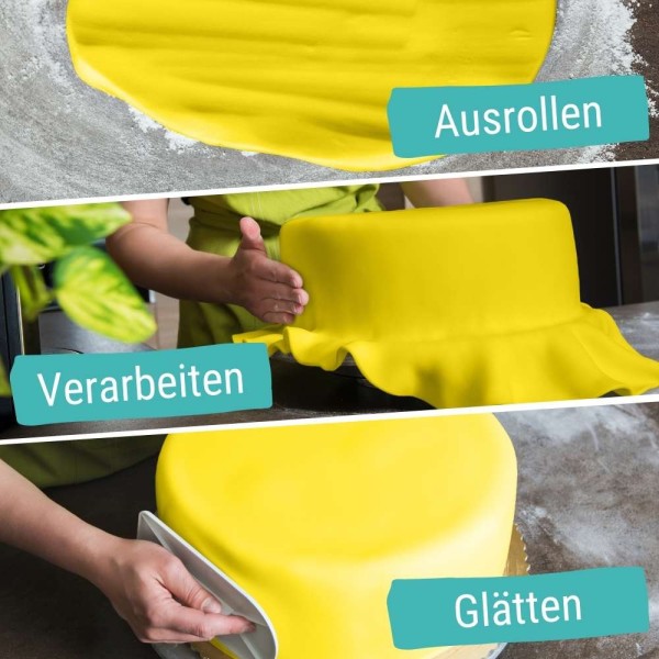 Farbiger Fondant gelb 4 x 250g