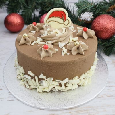 Schokoladendeko Nikolausmütze an torte