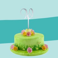 Cake Topper spiegel W auf Torte