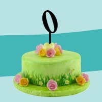 Cake-Topper schwarz O auf Torte