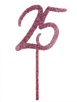 Cake Topper 25 Glitzer Rosa