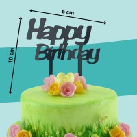 Cake-Topper Happy Birthday Schwarz Maße
