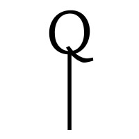 Cake-Topper "Q" Straight dünn, schwarz