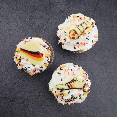 ußball-Dekorationen auf Muffins