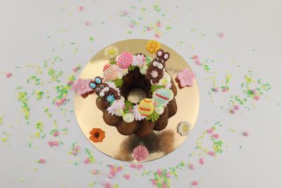 Zucker Kaninchen mit Blümchen 4-fach sortiert ca.45 mm 108 Stck
