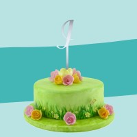 Cake Topper spiegel J auf Torte