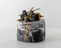 Torte Schwarz Weiß Gold