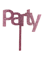Cake Topper Party Glitzer Rosa