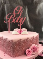 Cake-Topper Rosa Oh Baby