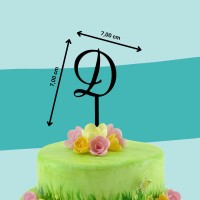 Cake-Topper lettering schwarz D Maße