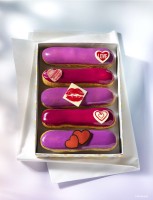 Schokoladendekor Hip Hearts weiße Schokolade 308Stck 22x25mm