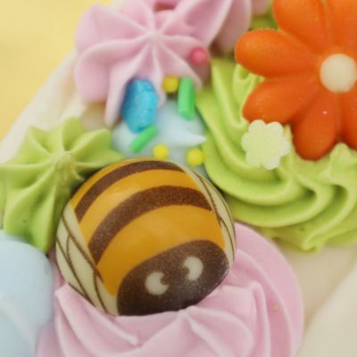 Schokoladendeko 3D Hummel weiße Schokolade