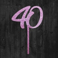 Cake-Topper 40 Glitzerrosa