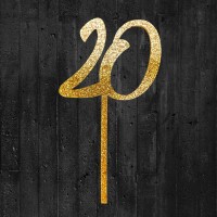 Cake-Topper 20 Glitzergold