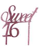Cake Topper Sweet 16 Rosa Glitzer
