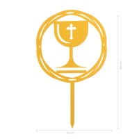 Cake-Topper Kommunion gold 160x90mm Stärke 3mm