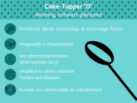 Cake-Topper schwarz O Bulletpoints