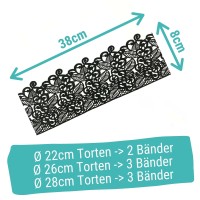 Sweet Lace schwarz Blüten und Blätter Maße