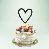Cake-Topper "Herz" Schwarz
