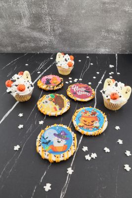 6 x Halloween-Tortenaufleger, ca. 58 mm