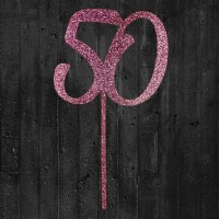 Cake Topper Glitzer Rosa 