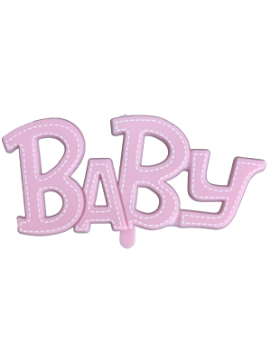 Baby Schriftzug, pink/blau 24 Stck